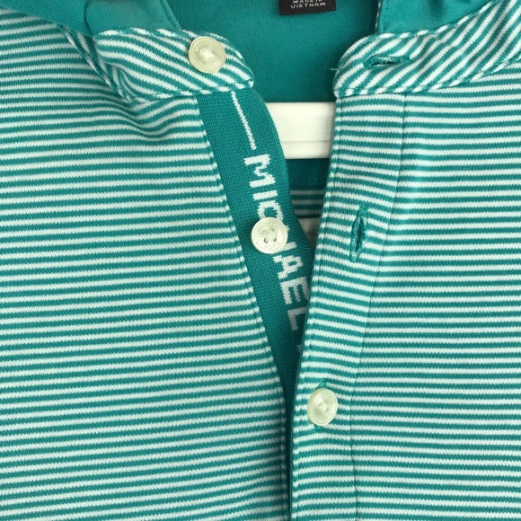 Michael Kors Other - Michael Kors Mens Polo Shirt Green White Stripe MK